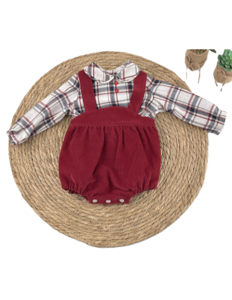 Conjunto pololo manga larga tirantes bebé niño 