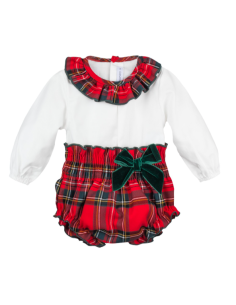 Conjunto pololo cuadros bebé niña  2