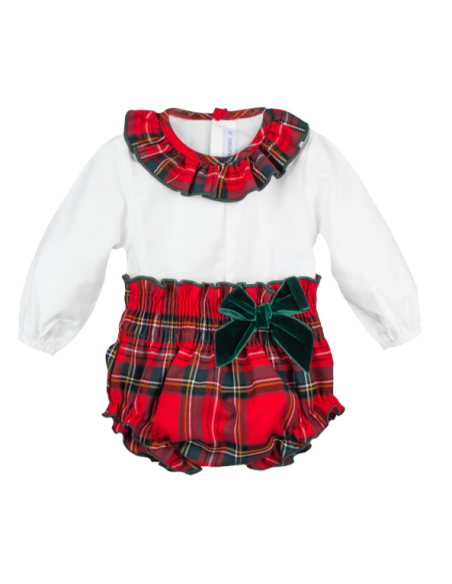 Conjunto pololo cuadros bebé niña 