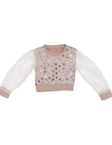 Camiseta manga larga transparente para niña 