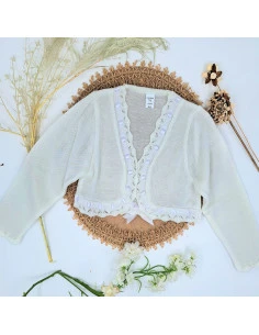 Chaqueta perlé comunión 