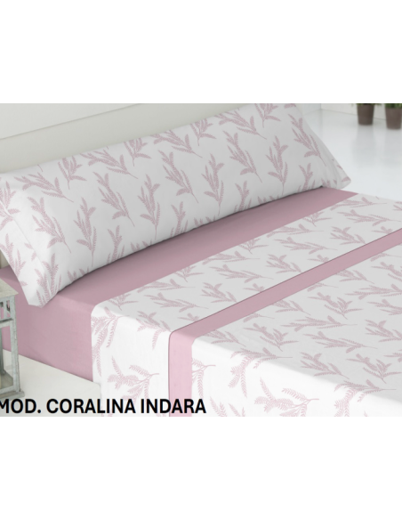Juego sabanas coralina Modelo INDARA 