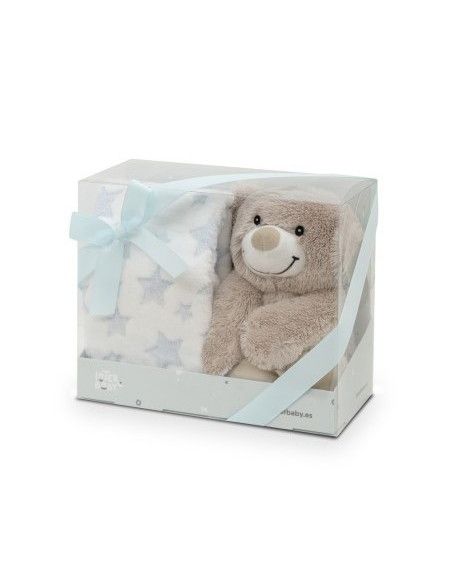 Manta estrella + peluche oso 
