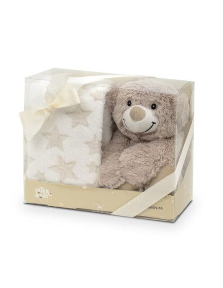 Manta estrella + peluche oso 