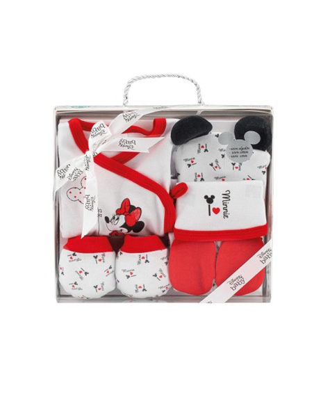 Conjunto 5 piezas polaina Minnie rojo 