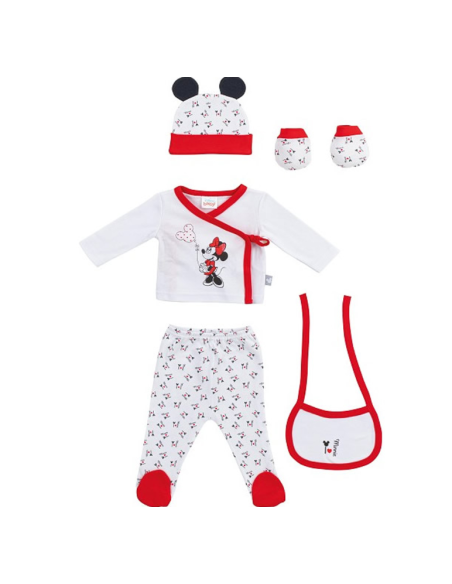 Conjunto 5 piezas polaina Minnie rojo 