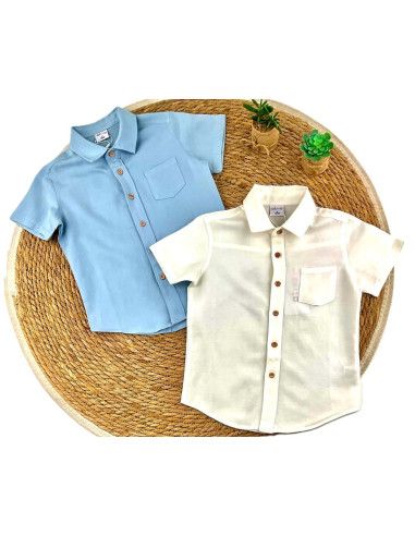 Camisa manga corta lisa niño 