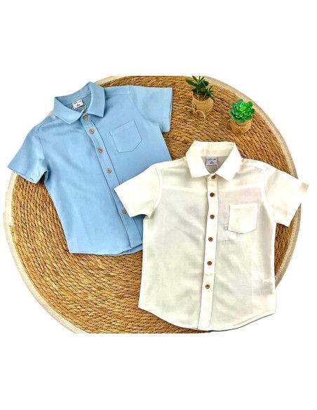 Camisa manga corta lisa niño 