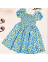 Vestido manga corta estampado niña 