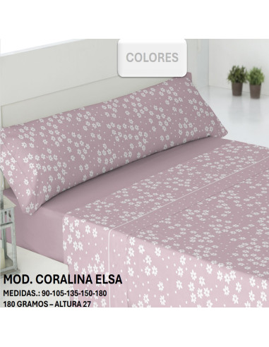 Juego sabanas coralina Modelo ELSA 
