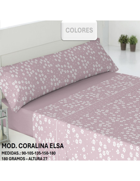 Juego sabanas coralina Modelo ELSA 