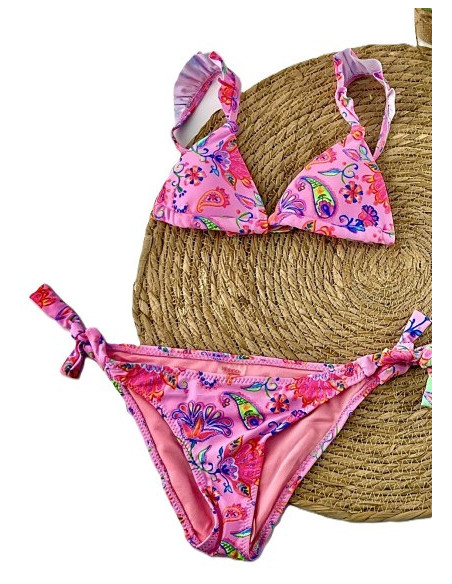 Conjunto bikini flores niña 