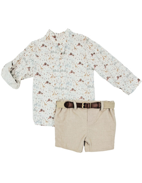 Conjunto camisa blanca y bermuda niño 