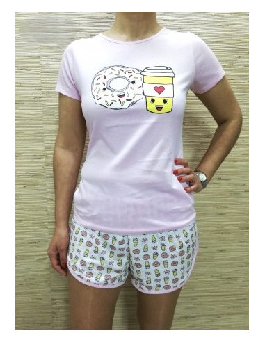 Pijama manga corta mujer 
