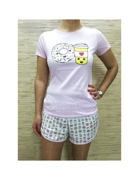 Pijama manga corta mujer 