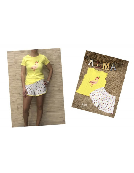 Pijama manga corta mujer 