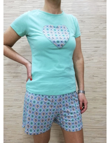 Pijama manga corta mujer 