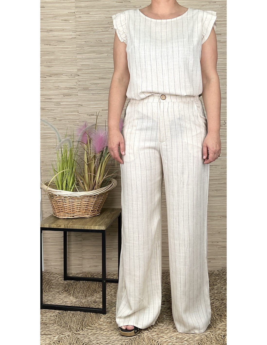 Ropa para mujer Conjunto rayas mujer dyley| Color Beige Talla M