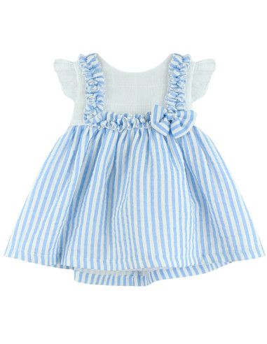 Vestido tela rayas para bebé 