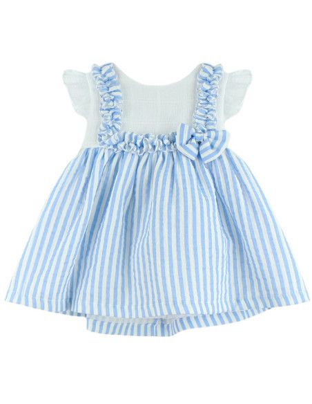 Vestido tela rayas para bebé 