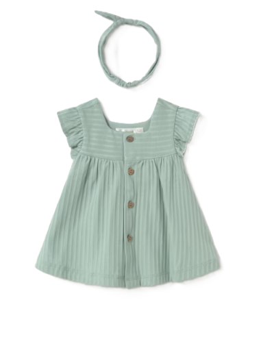 Vestido con diadema recién nacida 