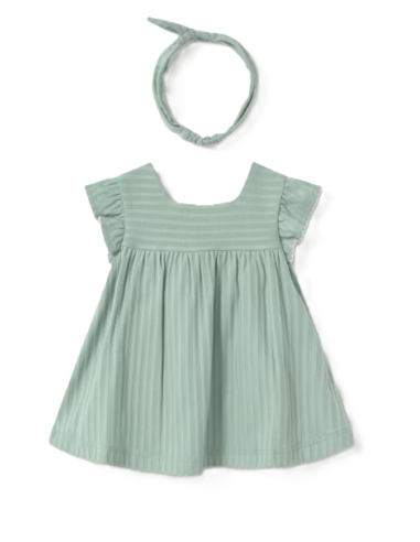 Vestido con diadema recién nacida 
