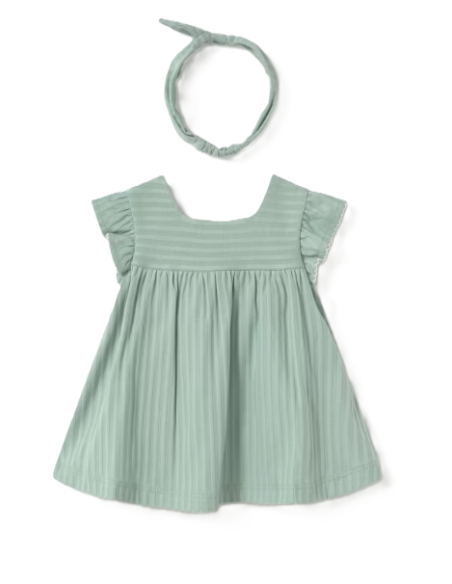 Vestido con diadema recién nacida 
