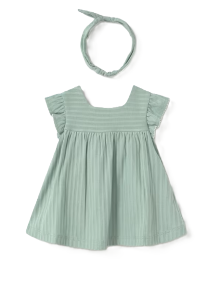 Vestido con diadema recién nacida 