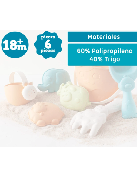 Cubo playa animales bebé 