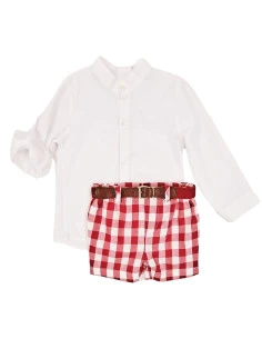 Conjunto camisa blanca y bermuda niño 