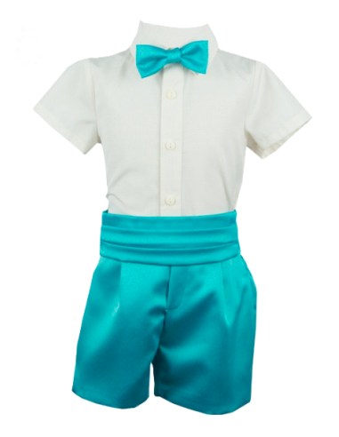 Conjunto de vestir niño bermuda azul cielo para niño 
