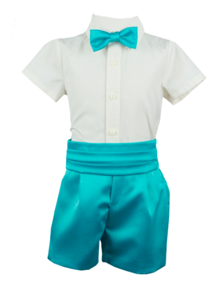 Conjunto de vestir niño bermuda azul cielo para niño 