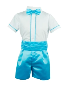 Conjunto camisa corta y bermuda de vestir para niño 