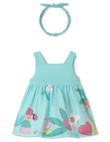 Vestido con diadema recién nacida 