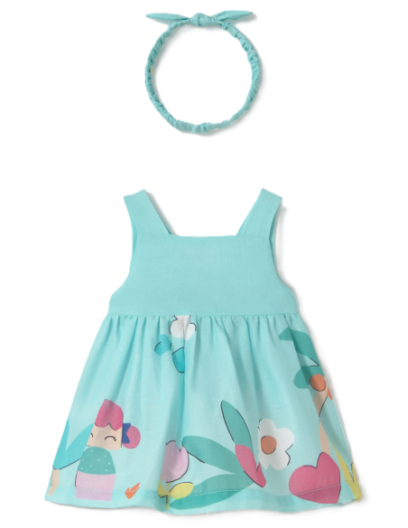 Vestido con diadema recién nacida 