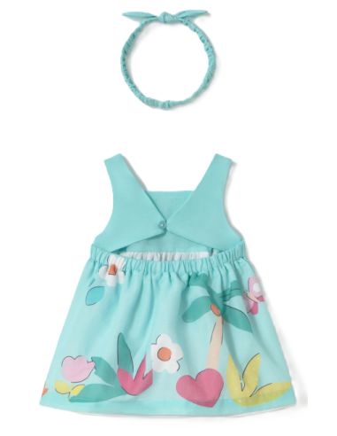 Vestido con diadema recién nacida 