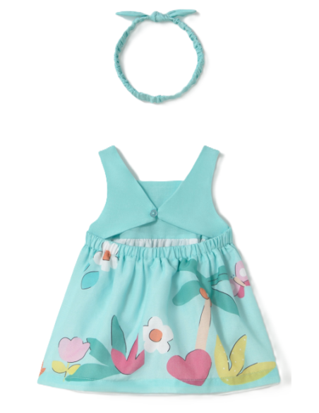Vestido con diadema recién nacida 