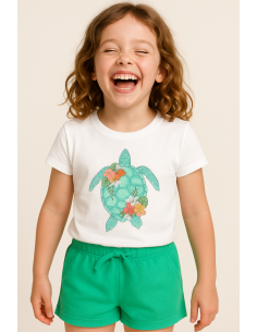 Conjunto short tortuga niña 