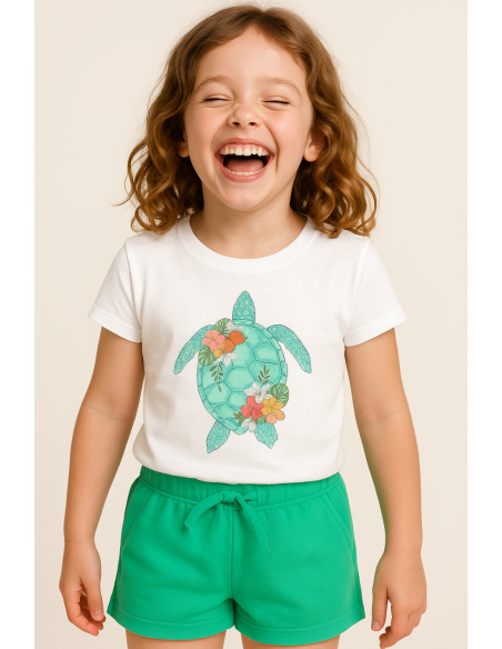 Conjunto short tortuga niña 