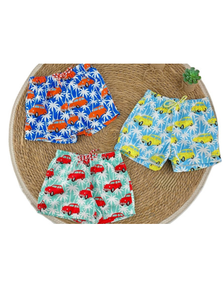 Bañador bermuda coches niño 