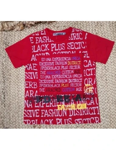 Camiseta manga corta letras niño 