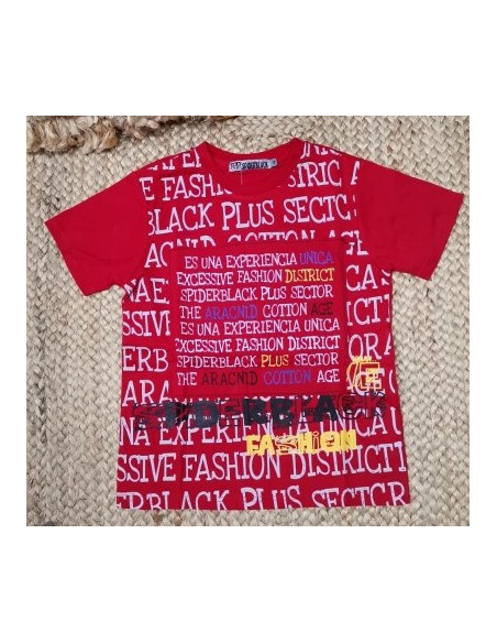 Camiseta manga corta letras niño 