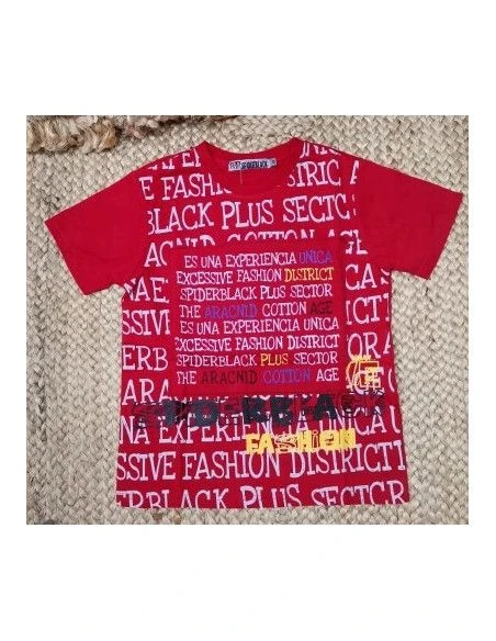 Camiseta manga corta letras niño 