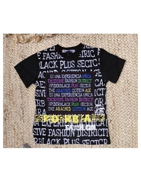 Camiseta manga corta letras niño 