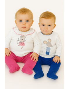 Conjunto polaina ratoncita bebé niña  2
