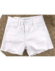Short denim blanco niña 