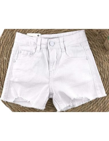 Short denim blanco niña 