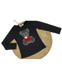 Camiseta manga larga oso niña 