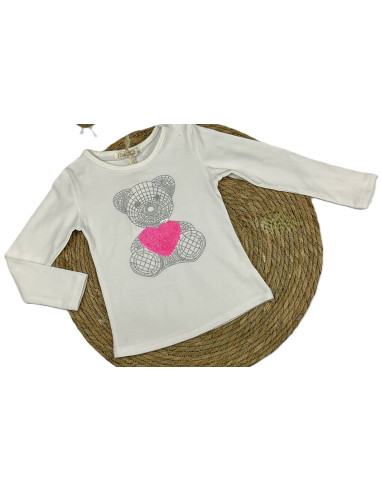 Camiseta manga larga oso niña 