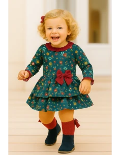 Vestido felpa estampado niña 